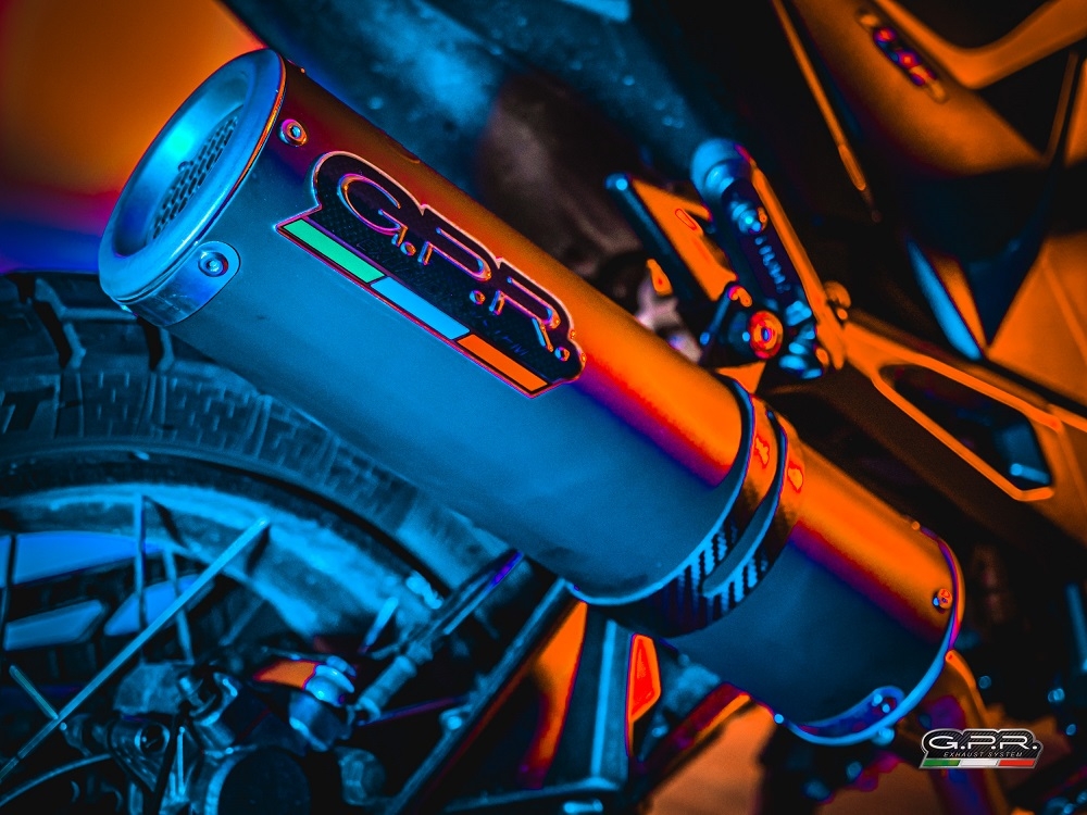 GPR auspuff kompatibel mit  Zontes Zt 125 G1 - U - U1 - Z2 2020-2024, M3 Black Titanium, Homologierte auspuff mit verbindungsrohr und katalysator 