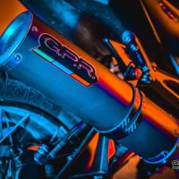 GPR auspuff kompatibel mit  Zontes Zt 125 G1 - U - U1 - Z2 2020-2024, M3 Black Titanium, Homologierte auspuff mit verbindungsrohr und katalysator 