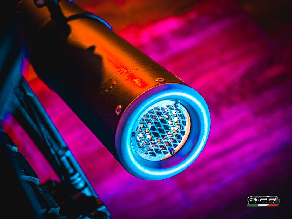 GPR auspuff kompatibel mit  Zontes Zt 125 G1 - U - U1 - Z2 2020-2024, M3 Black Titanium, Homologierte auspuff mit verbindungsrohr und katalysator 