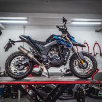 GPR auspuff kompatibel mit  Zontes Zt 125 G1 - U - U1 - Z2 2020-2024, M3 Inox , Homologierte auspuff mit verbindungsrohr und katalysator 