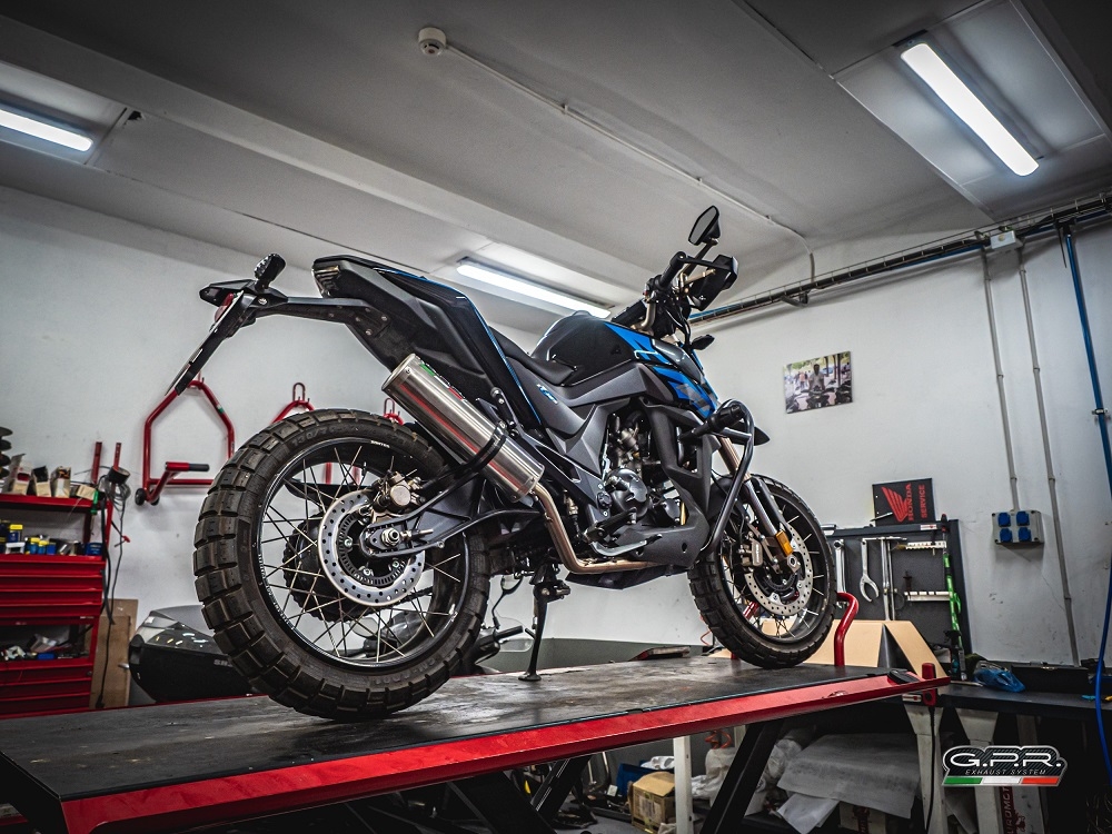 GPR auspuff kompatibel mit  Zontes Zt 125 G1 - U - U1 - Z2 2020-2024, M3 Inox , Homologierte auspuff mit verbindungsrohr und katalysator 