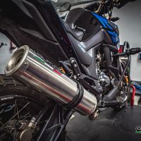 GPR auspuff kompatibel mit  Zontes Zt 125 G1 - U - U1 - Z2 2020-2024, M3 Inox , Homologierte auspuff mit verbindungsrohr und katalysator 