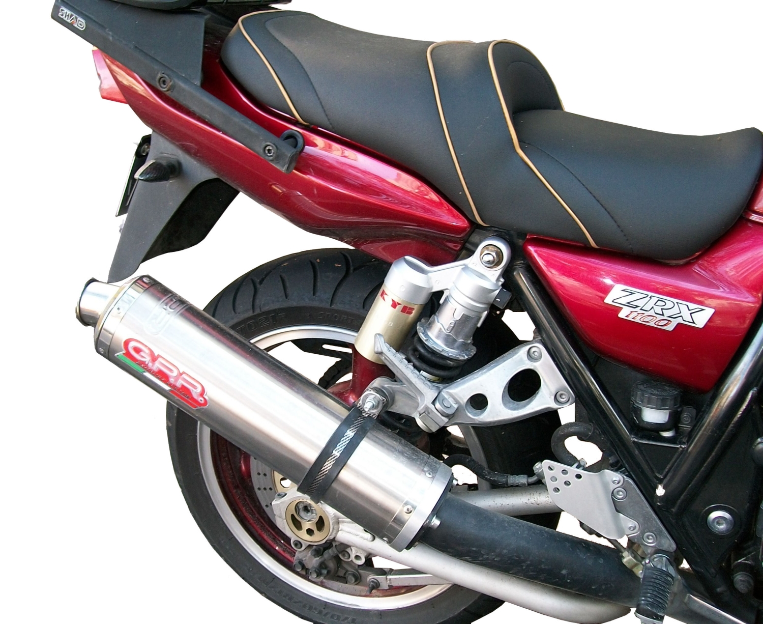 GPR auspuff kompatibel mit  Kawasaki ZRX-1100 1998-2001, Inox Tondo, Abgasschalldämpfer, ABE-geprüft, Montage mit speziellem Flansch 