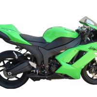 GPR auspuff kompatibel mit  Kawasaki Zx-6R  2007-2008, Tiburon Titanium, Zugelassener legaler Slip-On-Auspuff mit Abe, einschließlich abnehmbarem DB-Killer und Verbindungsrohr 