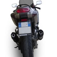 GPR auspuff kompatibel mit  Kawasaki Zzr 600 2002-2006, Furore Nero, Doppelt homologierter legaler Slip-On-Auspuff mit ABE, einschließlich abnehmbarer DB-Killer und verbindungsrohre 