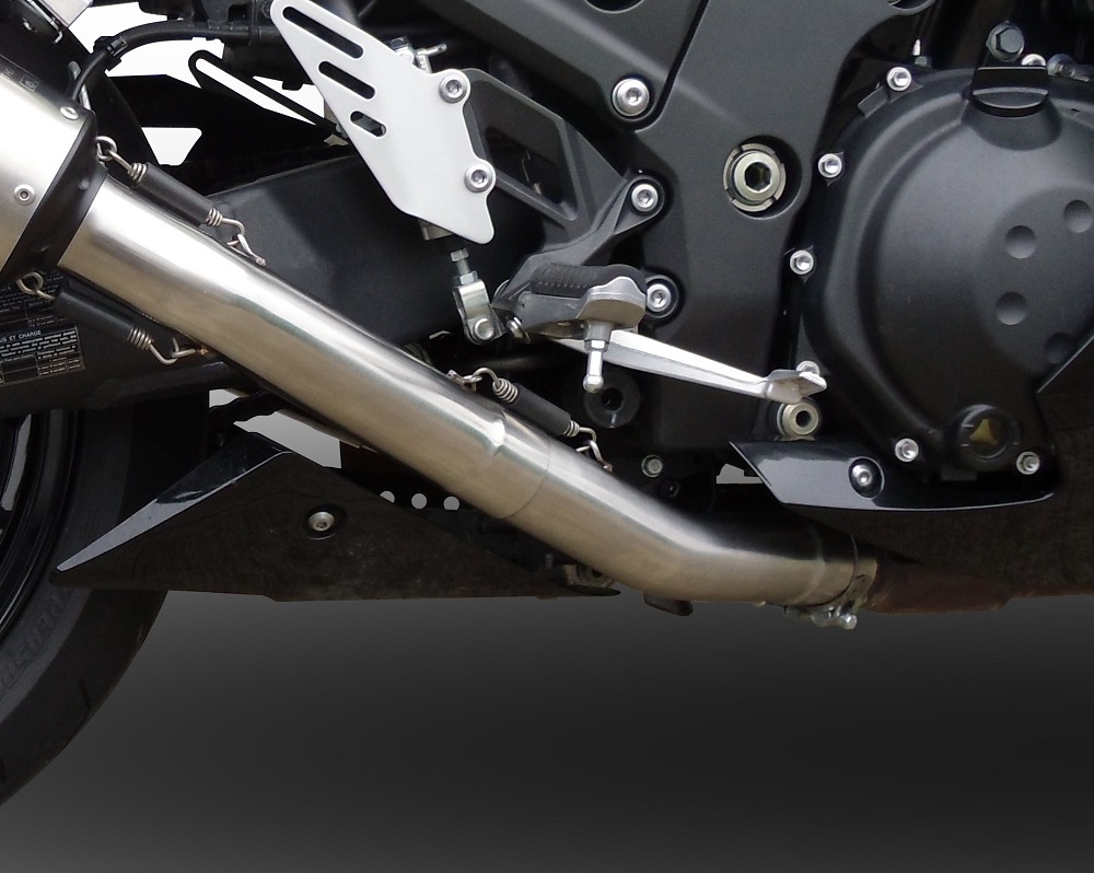 GPR auspuff kompatibel mit  Kawasaki Zzr 1400 2017-2022, Furore Nero, Doppelter Rennauspuff, mit Verbindungsrohren, Artikel ohne Genehmigung 