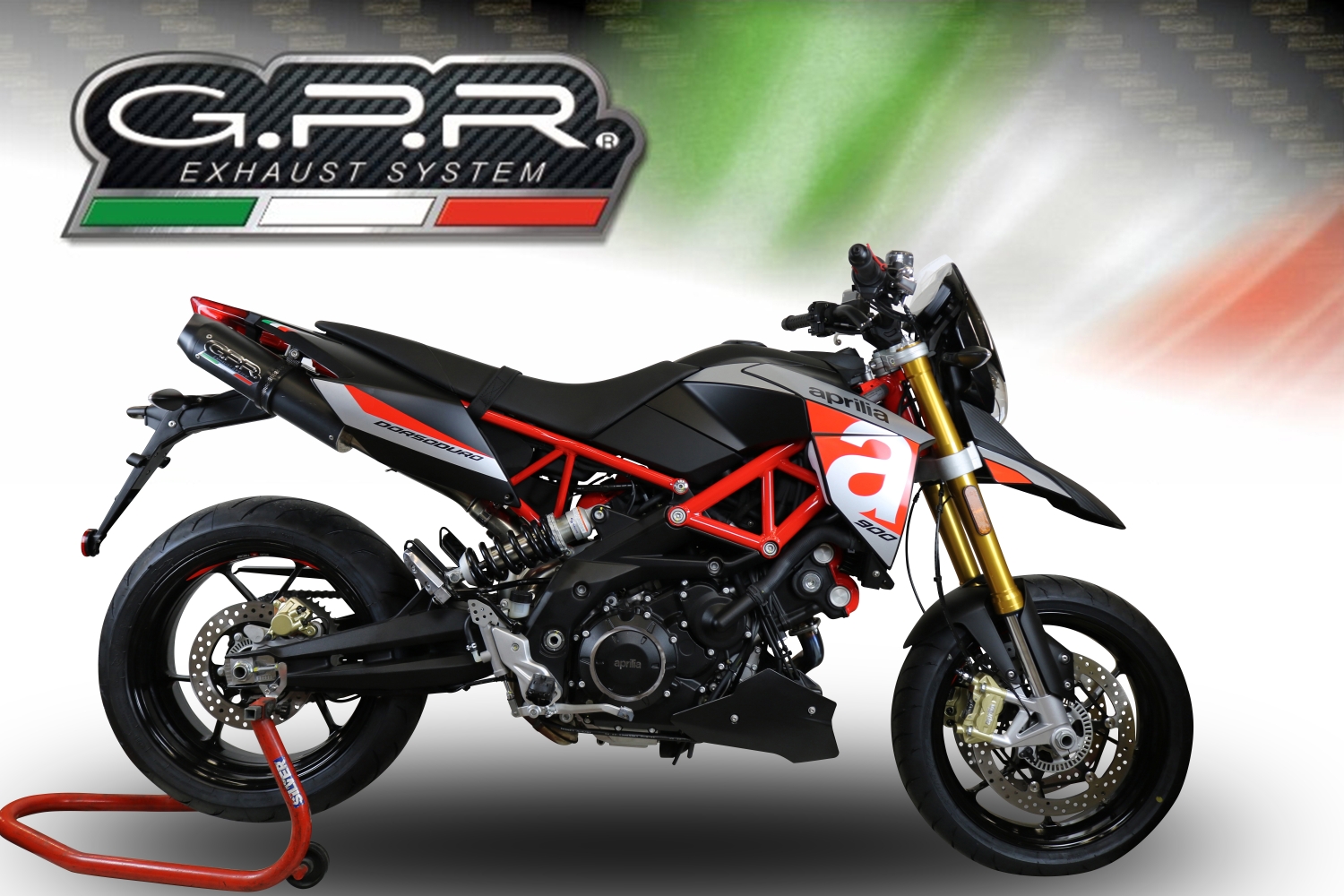 GPR auspuff kompatibel mit  Aprilia Shiver 750 Gt 2007-2016, Furore Nero, Doppelter Rennauspuff, mit Verbindungsrohren, Artikel ohne Genehmigung 