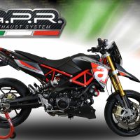 GPR auspuff kompatibel mit  Aprilia Shiver 750 Gt 2007-2016, Furore Nero, Doppelter Rennauspuff, mit Verbindungsrohren, Artikel ohne Genehmigung 