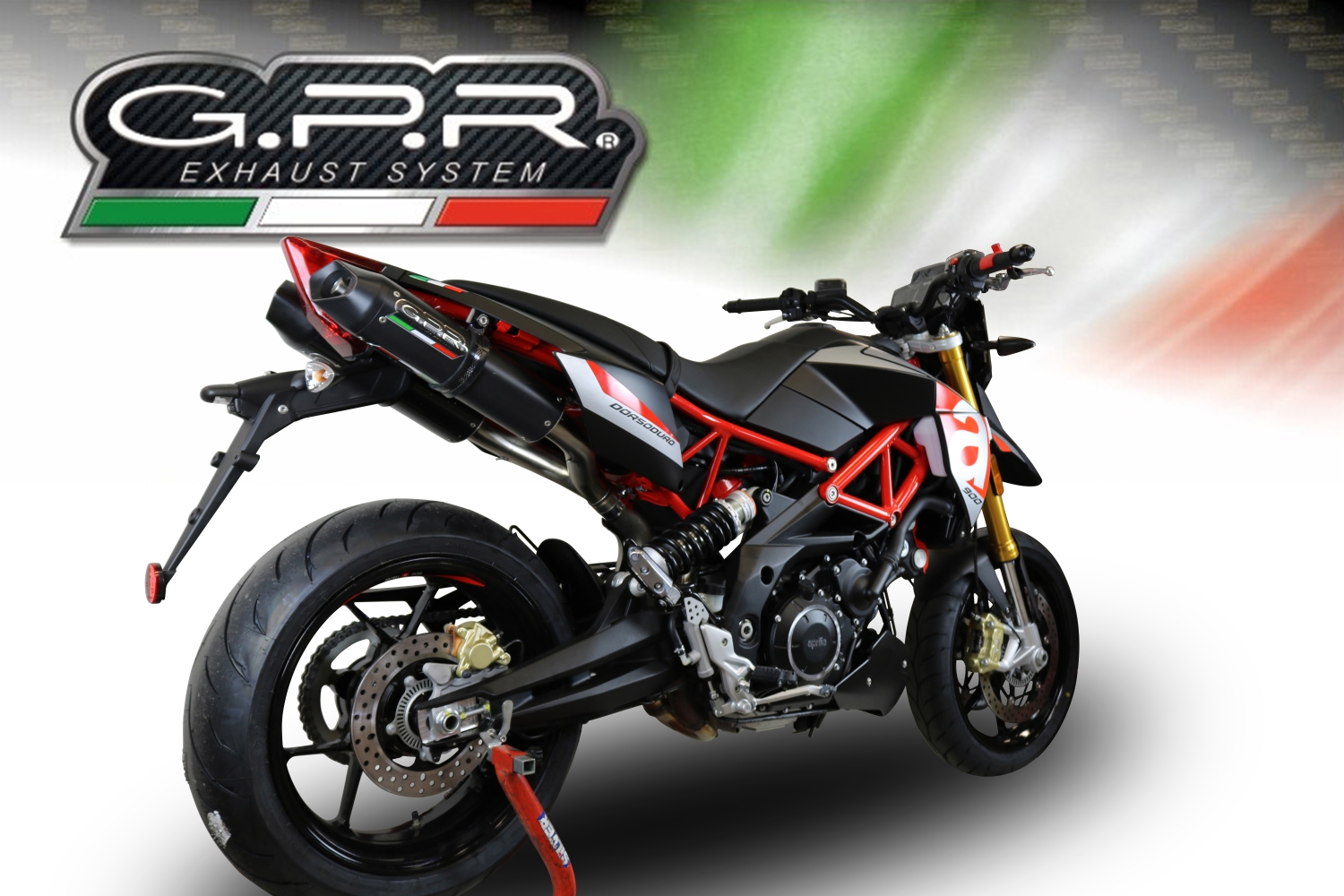 GPR auspuff kompatibel mit  Aprilia Shiver 750 Gt 2007-2016, Furore Nero, Doppelter Rennauspuff, mit Verbindungsrohren, Artikel ohne Genehmigung 