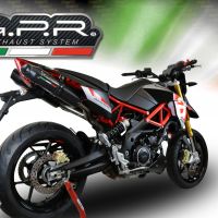 GPR auspuff kompatibel mit  Aprilia Shiver 750 Gt 2007-2016, Furore Nero, Doppelter Rennauspuff, mit Verbindungsrohren, Artikel ohne Genehmigung 