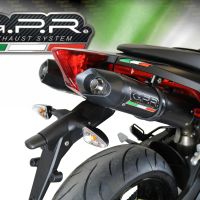 GPR auspuff kompatibel mit  Aprilia Shiver 750 Gt 2007-2016, Furore Nero, Doppelter Rennauspuff, mit Verbindungsrohren, Artikel ohne Genehmigung 