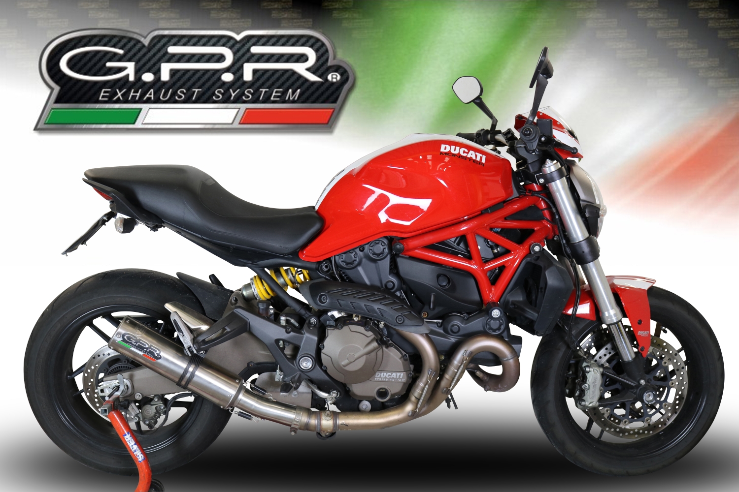 GPR auspuff kompatibel mit  Ducati Monster 1200 S -R  2017-2021, M3 Titanium Natural, Zugelassener legaler Slip-On-Auspuff mit Abe, einschließlich abnehmbarem DB-Killer,katakysator und Verbindungsrohr 
