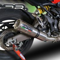 GPR auspuff kompatibel mit  Ducati Monster 1200 S -R  2017-2021, M3 Titanium Natural, Zugelassener legaler Slip-On-Auspuff mit Abe, einschließlich abnehmbarem DB-Killer,katakysator und Verbindungsrohr 