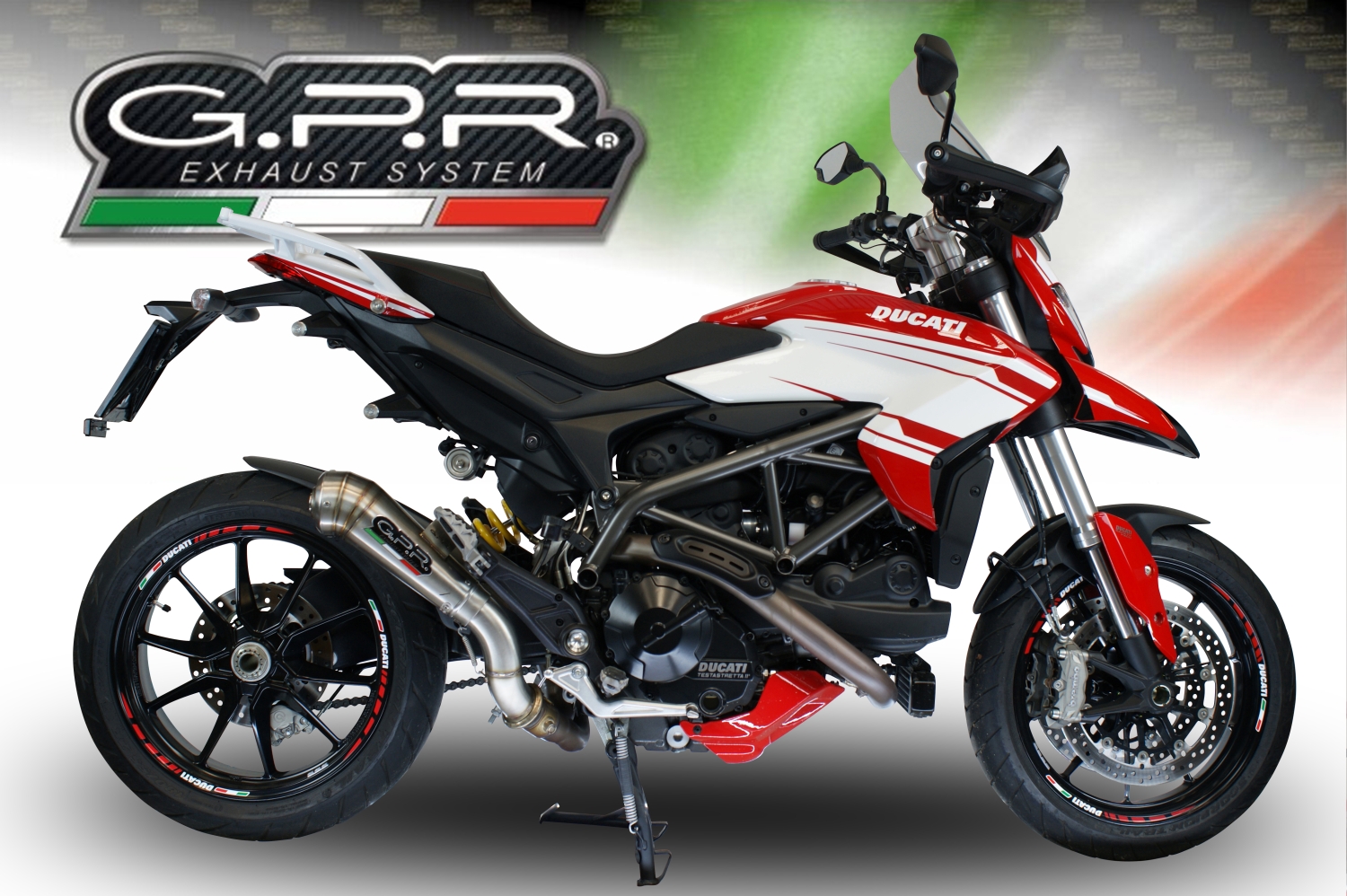 GPR auspuff kompatibel mit  Ducati Hyperstrada -Hypermotard 939 EURO 4  2016-2019, Powercone Evo, Zugelassener legaler Slip-On-Auspuff mit Abe, einschließlich abnehmbarem DB-Killer,katakysator und Verbindungsrohr 