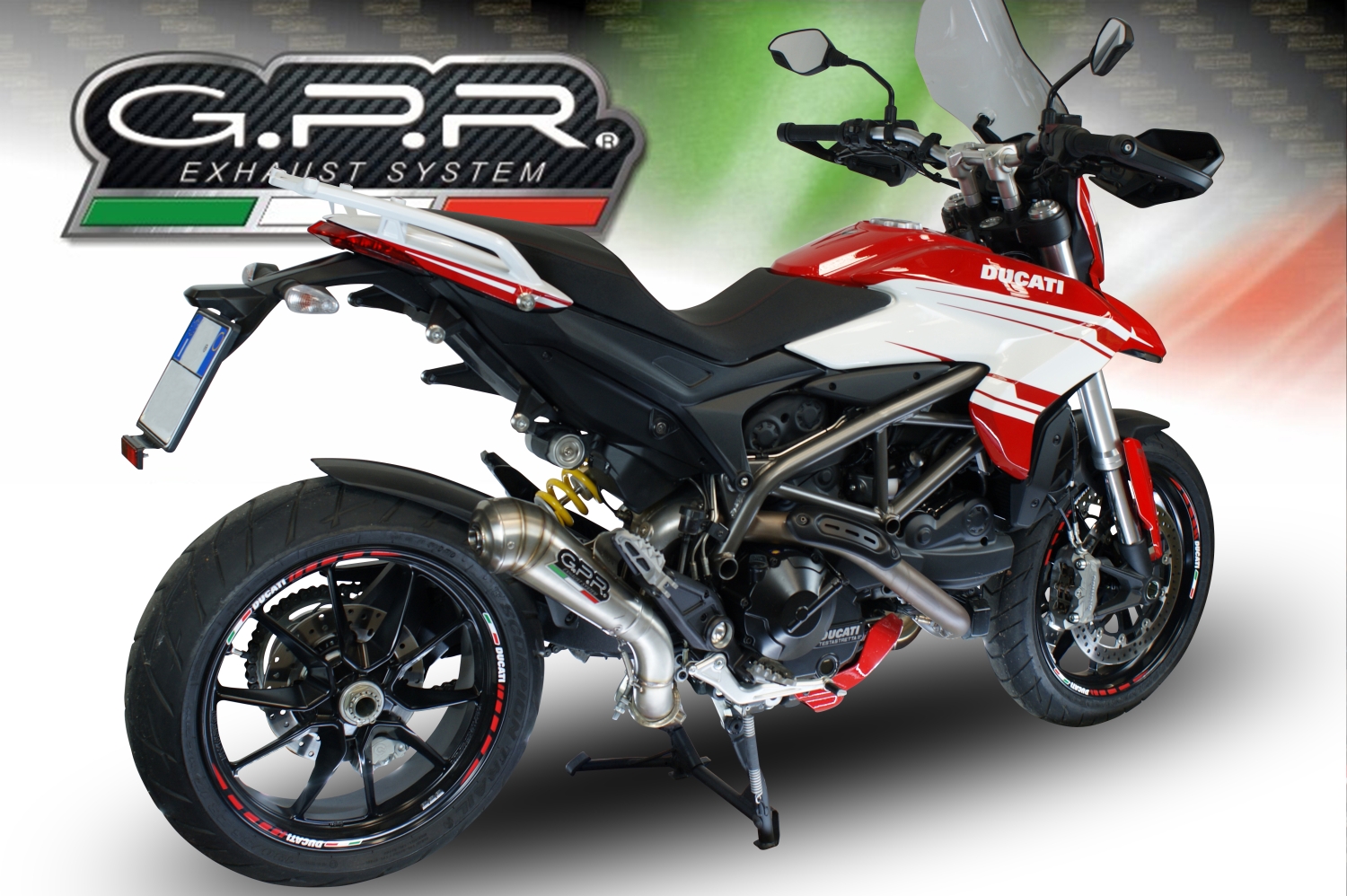 GPR auspuff kompatibel mit  Ducati Hyperstrada -Hypermotard 939 EURO 4  2016-2019, Powercone Evo, Zugelassener legaler Slip-On-Auspuff mit Abe, einschließlich abnehmbarem DB-Killer,katakysator und Verbindungsrohr 