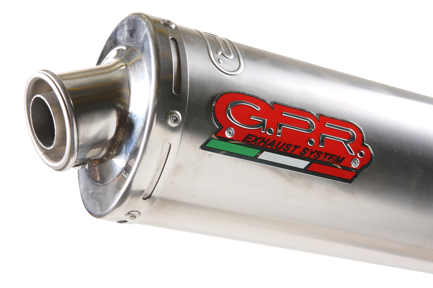 GPR auspuff kompatibel mit  Suzuki Gsx-R 1000  2001-2002, Inox Tondo, Abgasschalldämpfer, ABE-geprüft, Montage mit speziellem Flansch 
