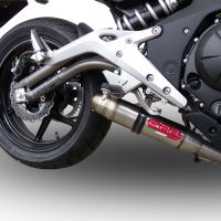 GPR auspuff kompatibel mit  Kawasaki Er 6 N - F  2012-2016, Deeptone Inox, Homologierte auspuff mit verbindungsrohr und katalysator 
