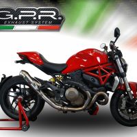 GPR auspuff kompatibel mit  Ducati Monster 1200 S -R  2014-2016, Powercone Evo, Zugelassener legaler Slip-On-Auspuff mit Abe, einschließlich abnehmbarem DB-Killer,katakysator und Verbindungsrohr 