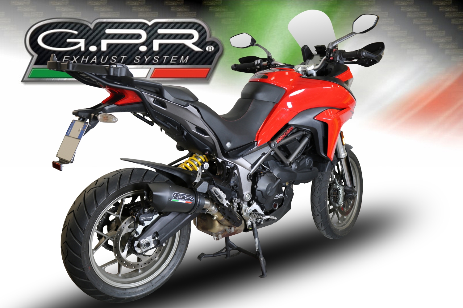 GPR auspuff kompatibel mit  Ducati Multistrada 950 2021-2024, New Grand Prix Evo Black Titanium, Zugelassener legaler Slip-On-Auspuff mit Abe, einschließlich abnehmbarem DB-Killer und Verbindungsrohr 