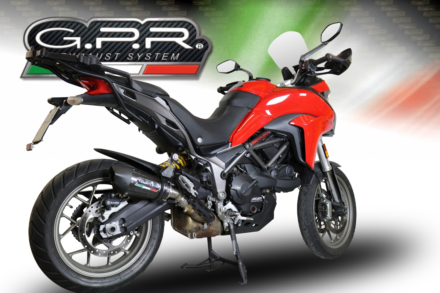 GPR auspuff kompatibel mit  Ducati Multistrada 950 V2 S 2021-2024, New Grand Prix Evo Poppy, Zugelassener legaler Slip-On-Auspuff mit Abe, einschließlich abnehmbarem DB-Killer und Verbindungsrohr 