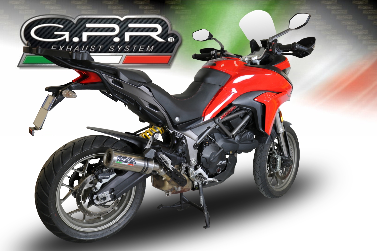 GPR auspuff kompatibel mit  Ducati Multistrada 950 2021-2024, M3 Titanium Natural, Zugelassener legaler Slip-On-Auspuff mit Abe, einschließlich abnehmbarem DB-Killer und Verbindungsrohr 