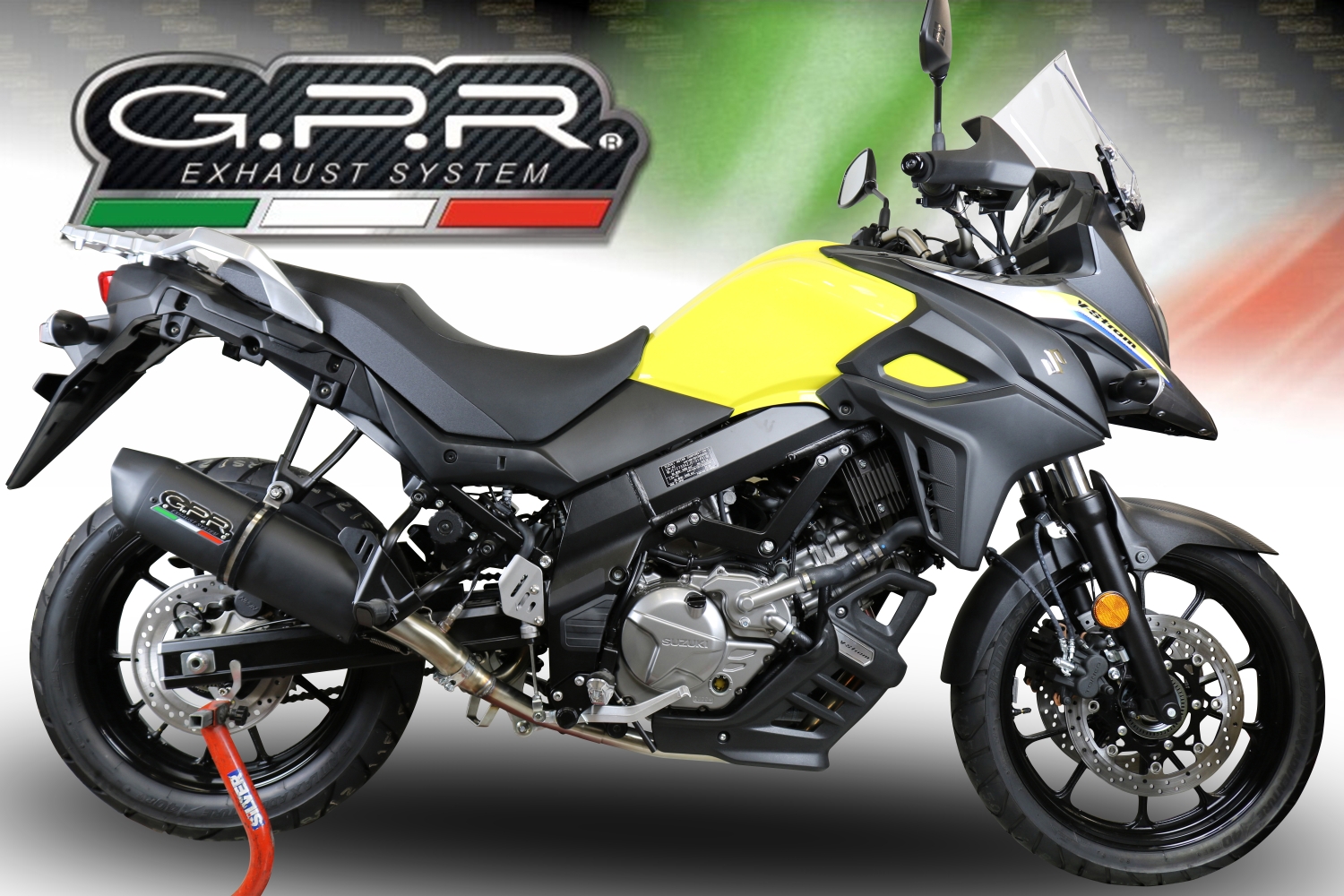 GPR auspuff kompatibel mit  Suzuki V-Strom 650 2021-2025, Furore Evo4 Nero, Zugelassener legaler Mid-Full-Systemauspuff mit ABE, einschließlich abnehmbarem DB-Killer und Katalysator 