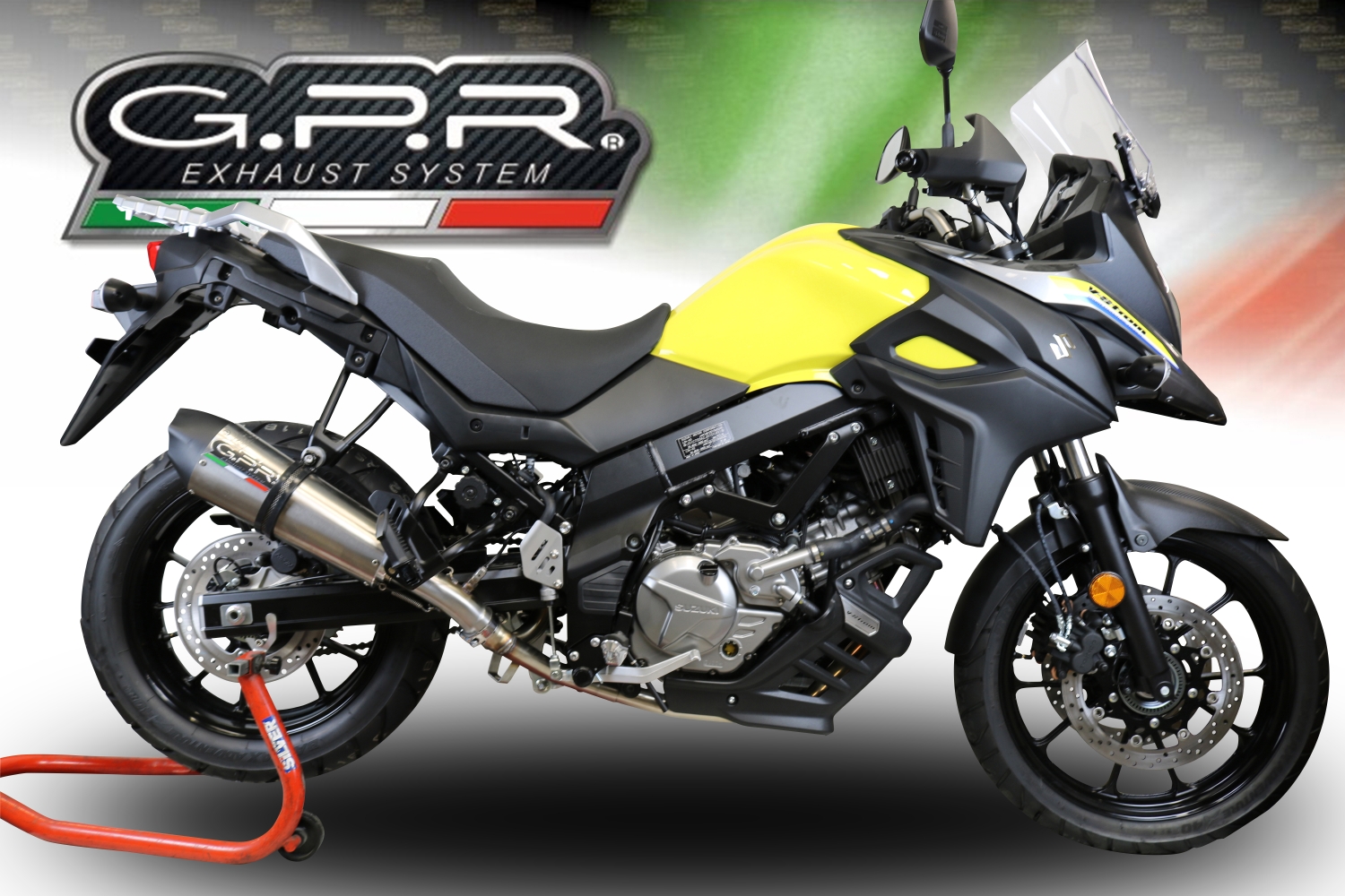 GPR auspuff kompatibel mit  Suzuki V-Strom 650 2021-2025, New Grand Prix Evo Titanium, Zugelassener legaler Mid-Full-Systemauspuff mit ABE, einschließlich abnehmbarem DB-Killer und Katalysator 