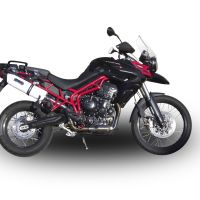 GPR auspuff kompatibel mit  Triumph Tiger 800 - Xr - Xc - Xrx - Xcx - Xrt - Xca 2011-2016, Albus Ceramic, Zugelassener legaler Slip-On-Auspuff mit Abe, einschließlich abnehmbarem DB-Killer und Verbindungsrohr 