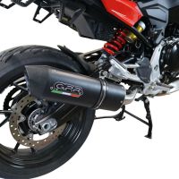 GPR auspuff kompatibel mit  Bmw F 900 XR-R 2020-2025, Furore Evo4 Nero, Zugelassener legaler Slip-On-Auspuff mit Abe, einschließlich abnehmbarem DB-Killer und Verbindungsrohr 