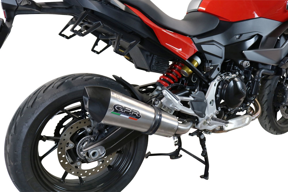 GPR auspuff kompatibel mit  Bmw F 900 XR-R 2020-2025, New Grand Prix Evo Titanium, Zugelassener legaler Slip-On-Auspuff mit Abe, einschließlich abnehmbarem DB-Killer und Verbindungsrohr 