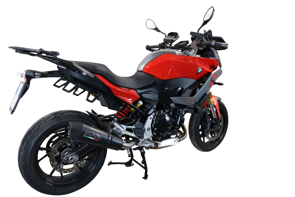 GPR auspuff kompatibel mit  Bmw F 900 XR-R 2020-2025, New Grand Prix Evo Black Titanium, Zugelassener legaler Slip-On-Auspuff mit Abe, einschließlich abnehmbarem DB-Killer und Verbindungsrohr 