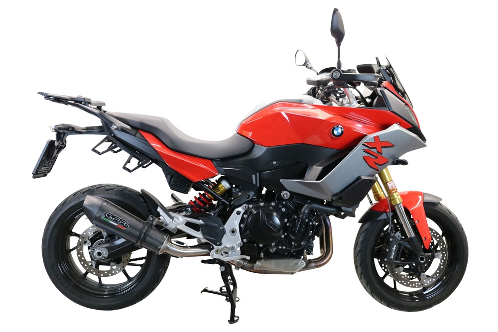 GPR auspuff kompatibel mit  Bmw F 900 XR-R 2020-2025, New Grand Prix Evo Poppy, Zugelassener legaler Slip-On-Auspuff mit Abe, einschließlich abnehmbarem DB-Killer und Verbindungsrohr 
