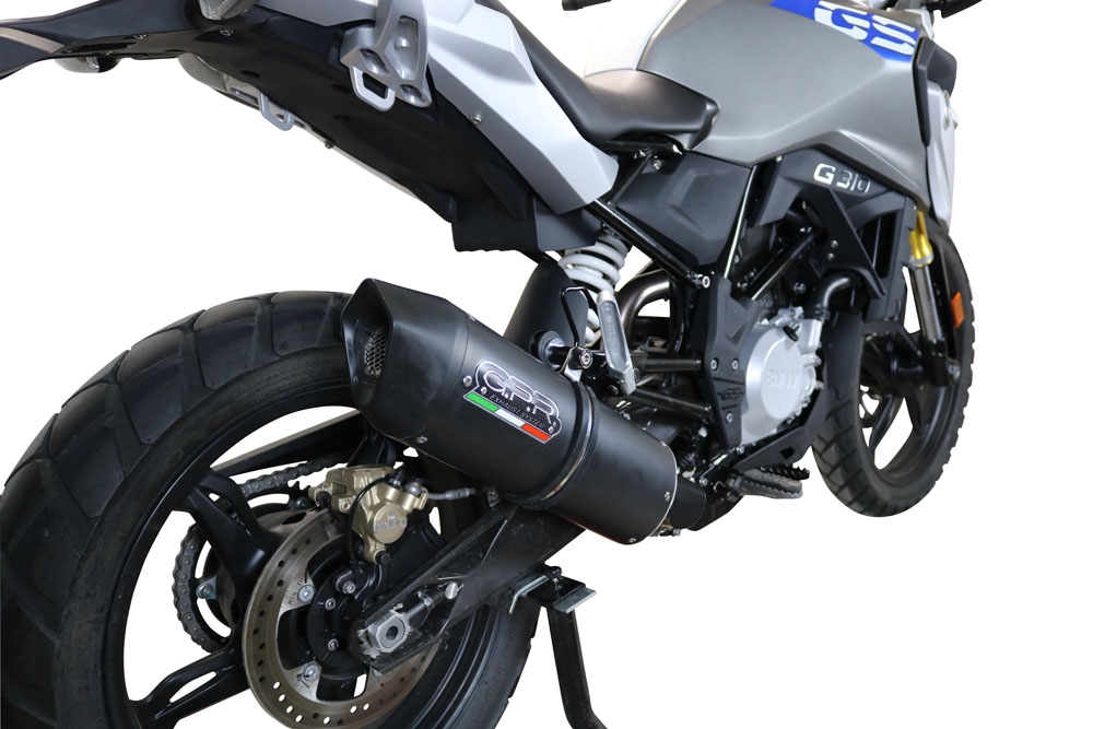 GPR auspuff kompatibel mit  Bmw G 310 Gs 2017-2021, Furore Evo4 Nero, Homologierte auspuff mit verbindungsrohr und katalysator 