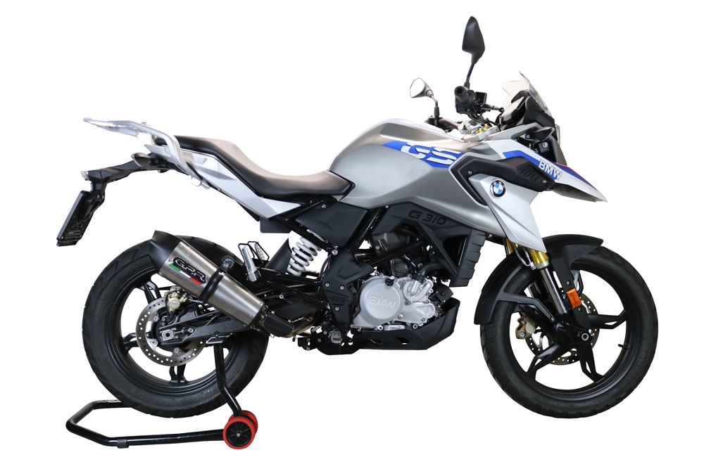 GPR auspuff kompatibel mit  Bmw G 310 Gs 2022-2024, New Grand Prix Evo Titanium, Homologierte auspuff mit verbindungsrohr und katalysator 