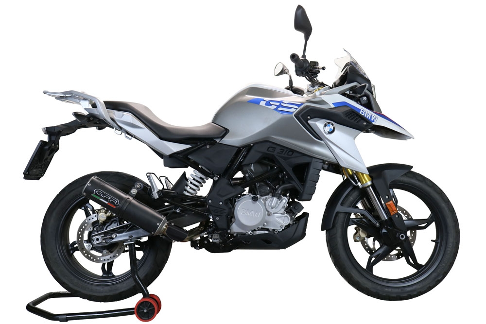 GPR auspuff kompatibel mit  Bmw G 310 Gs 2017-2021, M3 Black Titanium, Homologierte auspuff mit verbindungsrohr und katalysator 