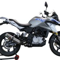GPR auspuff kompatibel mit  Bmw G 310 Gs 2017-2021, M3 Titanium Natural, Homologierte auspuff mit verbindungsrohr und katalysator 