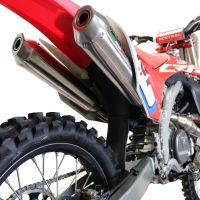 GPR auspuff kompatibel mit  Honda Crf 450 R-RX 2020-2020, Pentacross Inox, Offroad-Rennen Vollständiges System, einschließlich doppelter Schalldämpfer, abnehmbarer DB-Killer/Funkenfänger 