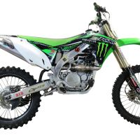 GPR auspuff kompatibel mit  Kawasaki Kx 450 F 2012-2015, Pentacross Inox, Racing-Komplettsystem-Auspuff, einschließlich Krümmer und abnehmbarem DB-Killer 