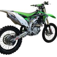 GPR auspuff kompatibel mit  Kawasaki Kx 450 F 2012-2015, Pentacross Inox, Racing-Komplettsystem-Auspuff, einschließlich Krümmer und abnehmbarem DB-Killer 