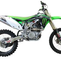 GPR auspuff kompatibel mit  Kawasaki Kx 450 F 2012-2015, Pentacross Titanium, Racing-Komplettsystem-Auspuff, einschließlich Krümmer und abnehmbarem DB-Killer 