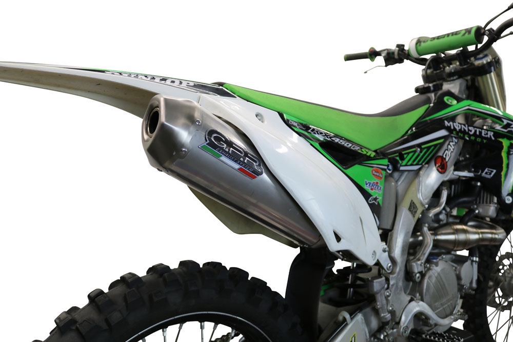 GPR auspuff kompatibel mit  Kawasaki Kx 450 F 2012-2015, Pentacross Titanium, Racing-Komplettsystem-Auspuff, einschließlich Krümmer und abnehmbarem DB-Killer 