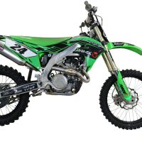 GPR auspuff kompatibel mit  Kawasaki Kx 450 X 2021-2023, Pentacross Inox, Racing-Komplettsystem-Auspuff, einschließlich Krümmer und abnehmbarem DB-Killer 