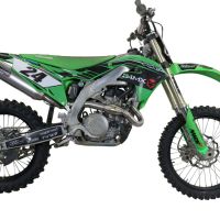 GPR auspuff kompatibel mit  Kawasaki Kx 450 F 2021-2023, Pentacross Titanium, Racing-Komplettsystem-Auspuff, einschließlich Krümmer und abnehmbarem DB-Killer 