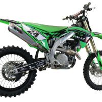 GPR auspuff kompatibel mit  Kawasaki Kx 450 F 2021-2023, Pentacross Titanium, Racing-Komplettsystem-Auspuff, einschließlich Krümmer und abnehmbarem DB-Killer 