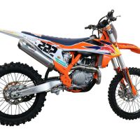 GPR auspuff kompatibel mit  Gas Gas EC 450F 2021-2023, Pentacross Inox, Racing-Komplettsystem-Auspuff, einschließlich Krümmer und abnehmbarem DB-Killer 