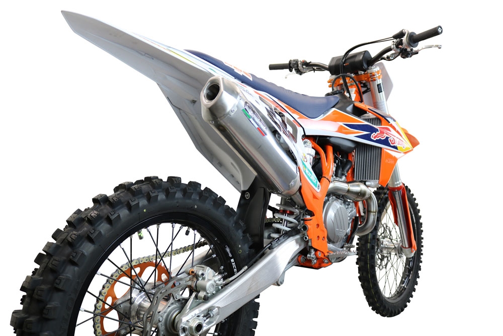 GPR auspuff kompatibel mit  Ktm 500 XW-F 2024-2024, Pentacross Inox, Racing-Komplettsystem-Auspuff, einschließlich Krümmer und abnehmbarem DB-Killer 