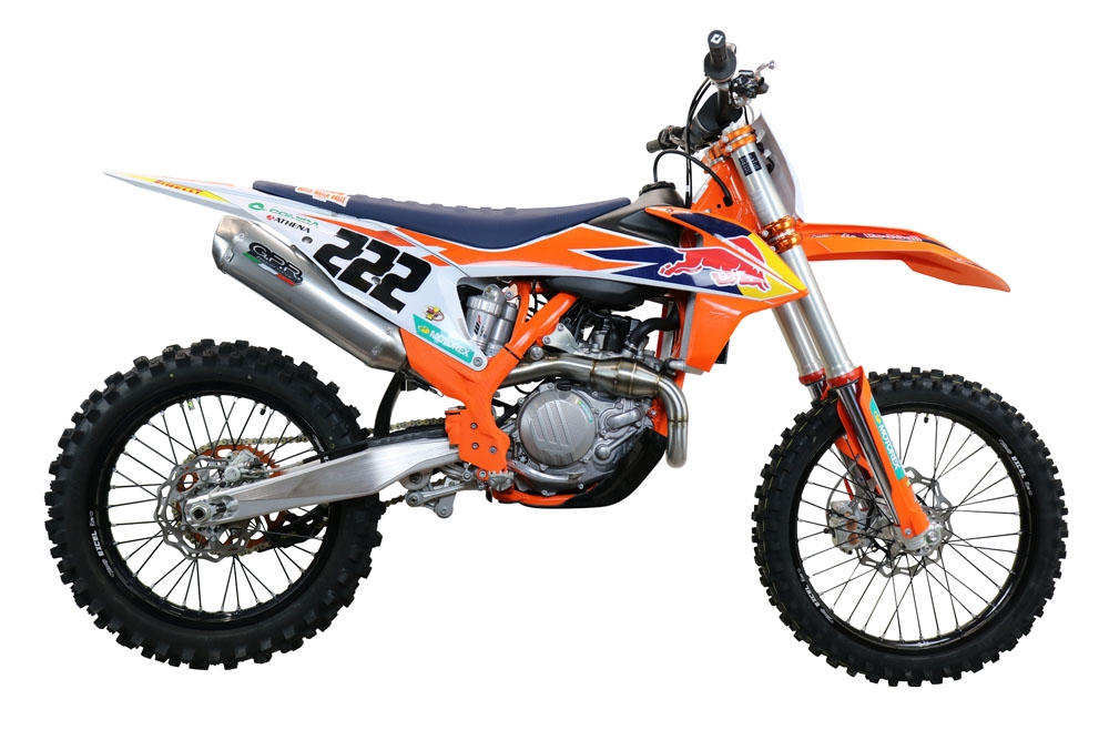 GPR auspuff kompatibel mit  Gas Gas MC 450F 2021-2023, Pentacross FULL Titanium, Racing-Komplettsystem-Auspuff, einschließlich Krümmer und abnehmbarem DB-Killer 