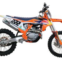 GPR auspuff kompatibel mit  Gas Gas MC 450F 2021-2023, Pentacross FULL Titanium, Racing-Komplettsystem-Auspuff, einschließlich Krümmer und abnehmbarem DB-Killer 