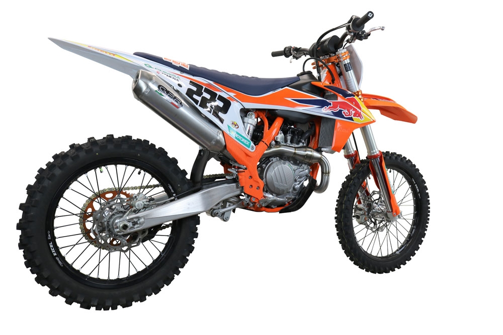 GPR auspuff kompatibel mit  Gas Gas MC 450F 2021-2023, Pentacross FULL Titanium, Racing-Komplettsystem-Auspuff, einschließlich Krümmer und abnehmbarem DB-Killer 