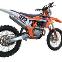 GPR auspuff kompatibel mit  Gas Gas MC 450F 2021-2023, Pentacross FULL Titanium, Racing-Komplettsystem-Auspuff, einschließlich Krümmer und abnehmbarem DB-Killer 